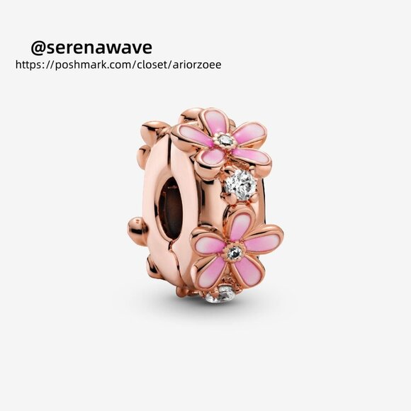 Pandora Pink Daisy Spacer Clip Charm - Picture 1 of 5
